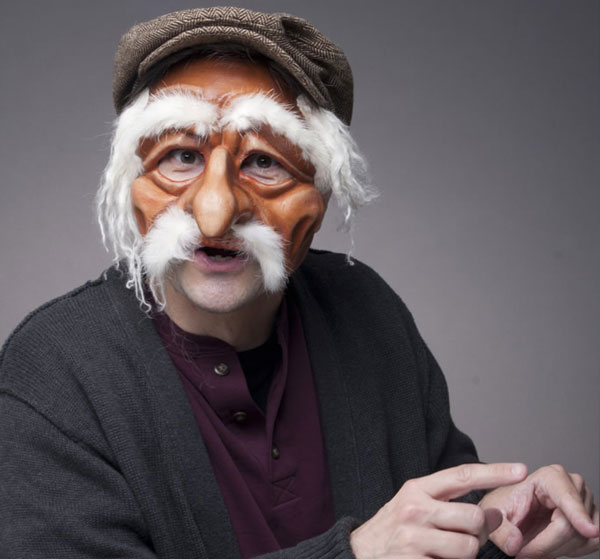 David Tyson Performance Artist in Old Man Mask